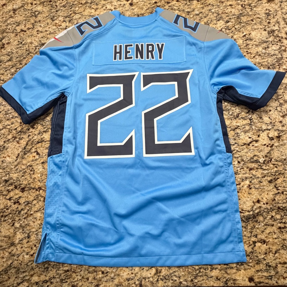 Nike Tennessee Titans Derrick Henry 22 NFL Jersey Mens Medium Light Blue ws